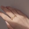 Sterling Silver Adjustable Leaf Ring Korean Style